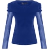 SATIKO+ISABEL - BLUSA MANGA LONGA BUFANTE - AZUL