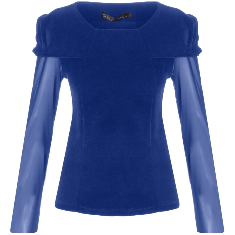 SATIKO+ISABEL - BLUSA MANGA LONGA BUFANTE - AZUL