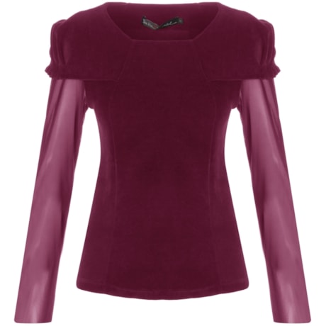 SATIKO+ISABEL - BLUSA MANGA LONGA BUFANTE - BORDÔ