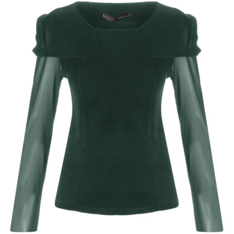 SATIKO+ISABEL - BLUSA MANGA LONGA BUFANTE - VERDE