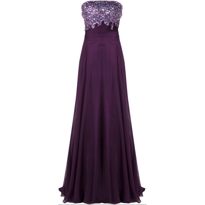 SCALA - VESTIDO DE FESTA LONGO BUSTO BORDADO - UVA