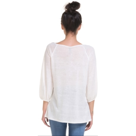 SCALON - BLUSA FRENTE ESTAMPA TUCANO MANGA 3/4 - OFF WHITE