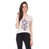 SCALON - BLUSA T-SHIRT ESTAMPA GOOD LUCK OLHO GREGO - BRANCO