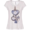SCALON - BLUSA T-SHIRT ESTAMPA GOOD LUCK OLHO GREGO - BRANCO