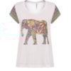SCALON - BLUSA T-SHIRT GOODLUCK ESTAMPA ELEFANTE - BRANCO