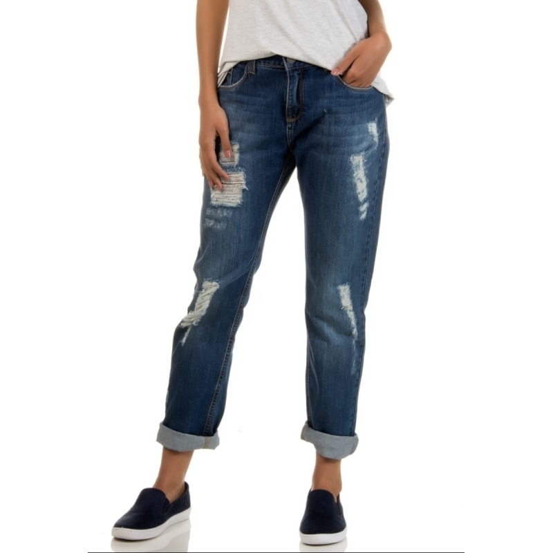 SCALON - CALÇA JEANS BOYFRIEND DETALHE RASGADO - JEANS SCALON - CALÇA JEANS BOYFRIEND DETALHE RASGADO - JEANS