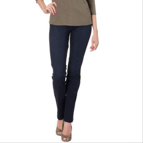SCALON - CALÇA JEANS RETA DETALHE COURO MAGDA - JEANS