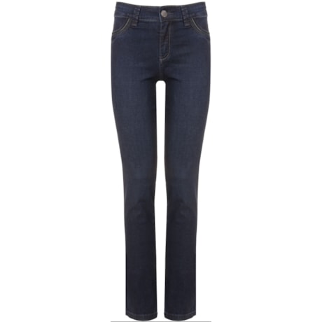 SCALON - CALÇA JEANS RETA DETALHE COURO MAGDA - JEANS
