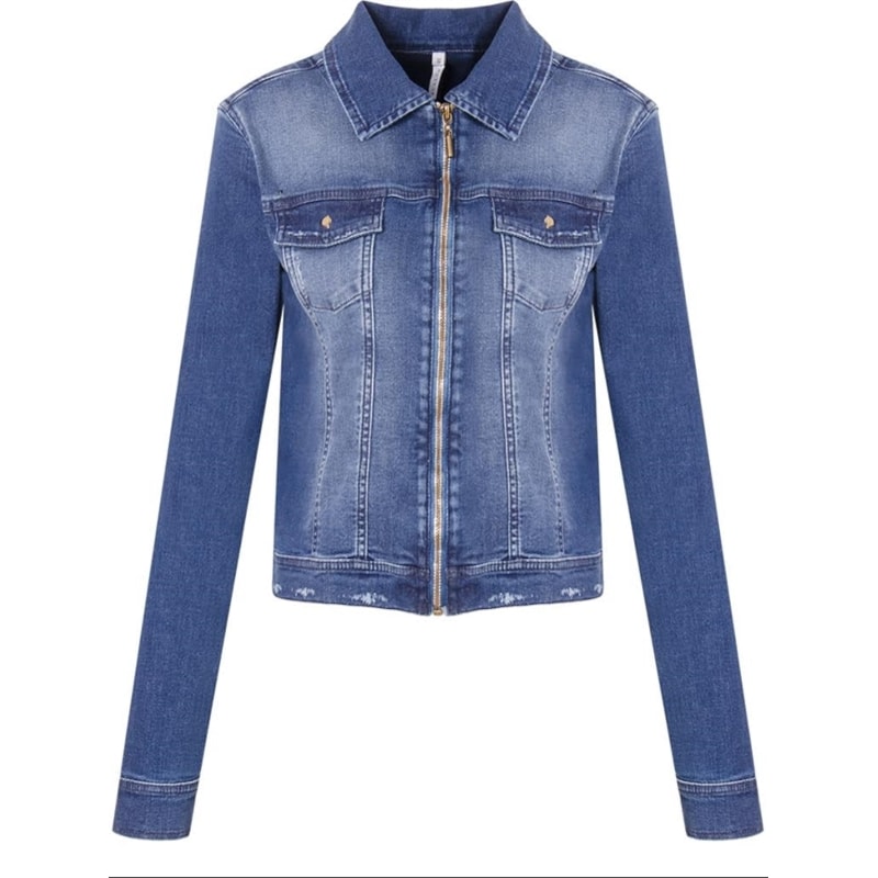 SCALON - JAQUETA JEANS C/ZIPER MEL DESTROYER - JEANS SCALON - JAQUETA JEANS C/ZIPER MEL DESTROYER - JEANS