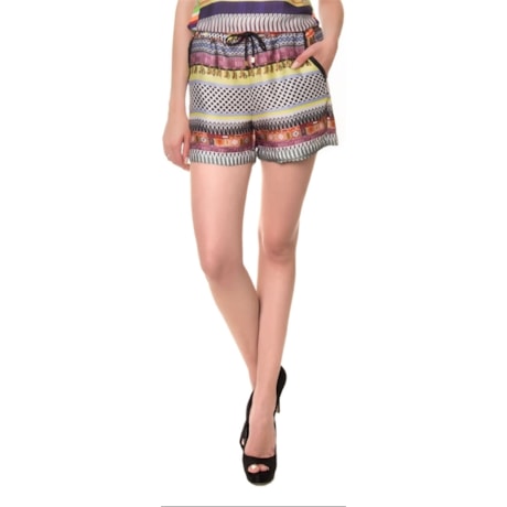 SCALON -  SHORTS SEDA ESTAMPADO CAMILA - ESTAMPADO
