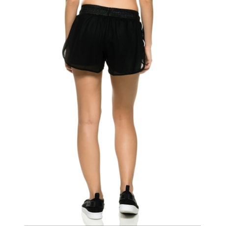 SHORT CURTO WALK TRENDY  DETALHE ZIPER LATERAL - PRETO