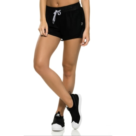SHORT CURTO WALK TRENDY  DETALHE ZIPER LATERAL - PRETO