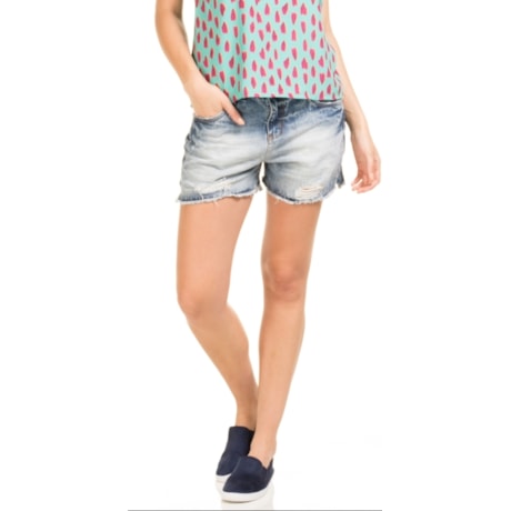SHORTS AMBICIONE JEANS SUPER STONE RASGOS - JEANS SHORTS AMBICIONE JEANS SUPER STONE RASGOS - JEANS