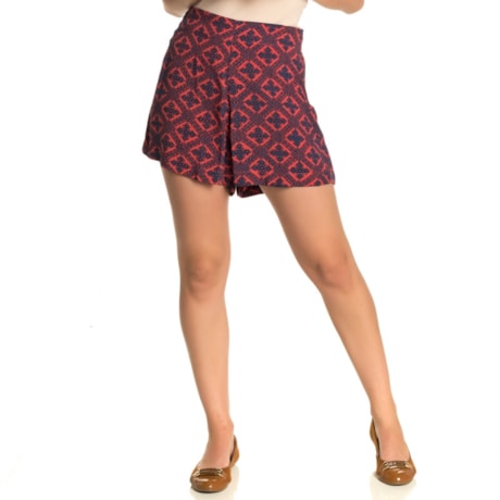 SHORTS CANTÃO ESTAMPA PIER - VERMELHO