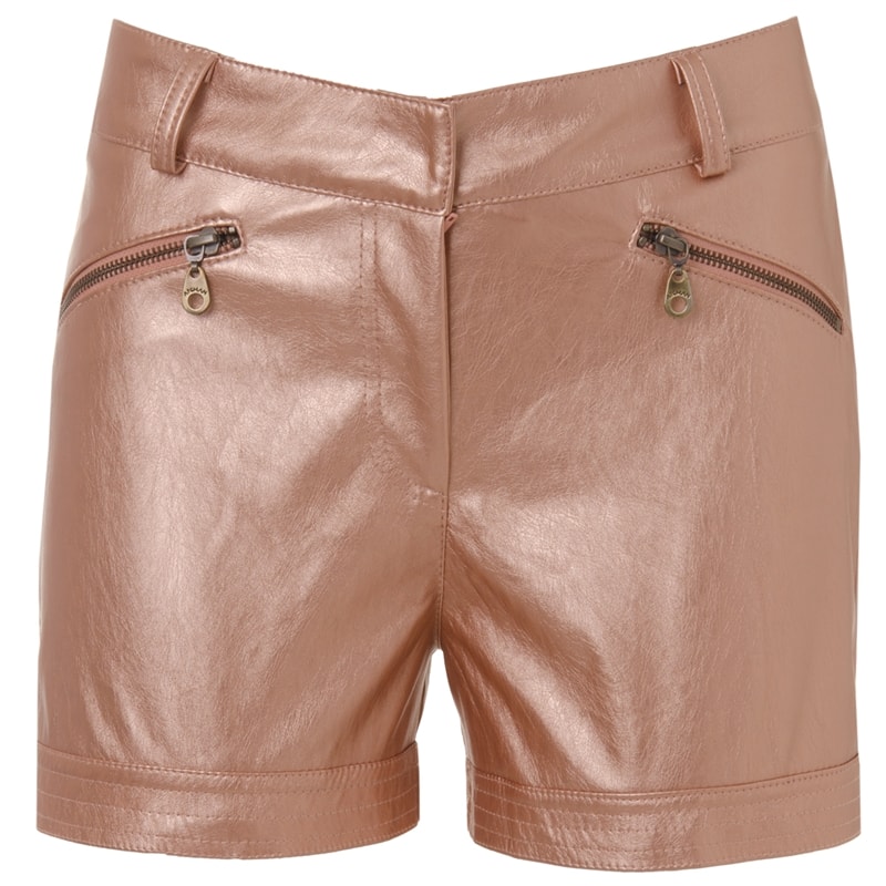 SHORTS COURO FAKE METALIC - COBRE