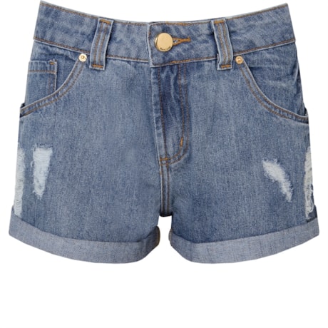 SHORTS JEANS AMBICIONE  STONADO BARRA DOBRADA - JEANS SHORTS JEANS AMBICIONE  STONADO BARRA DOBRADA - JEANS