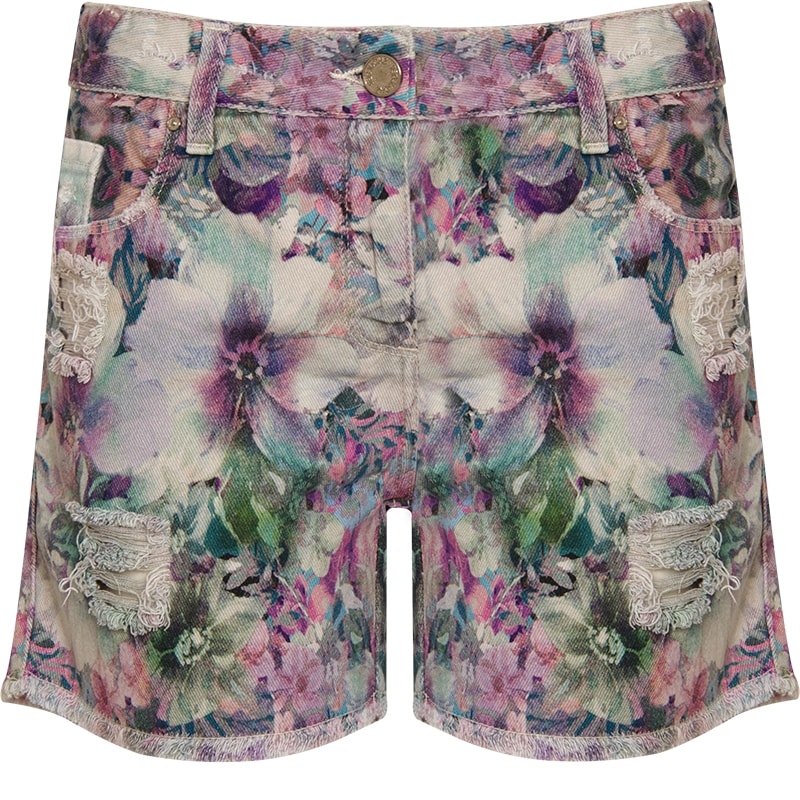 SHORTS JEANS - FLORAL