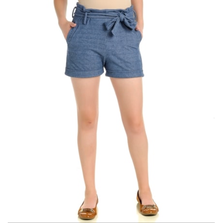 SHORTS WALK TREND CANELADO - AZUL