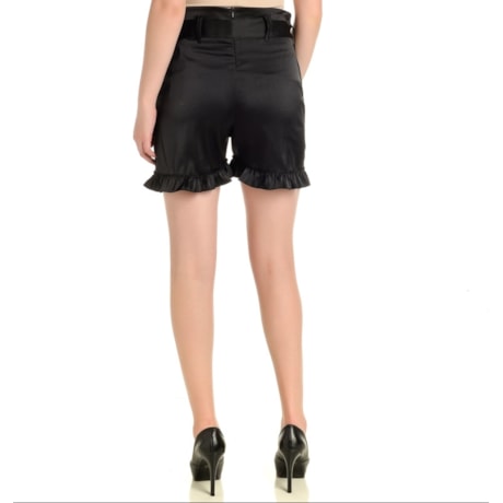 SHORTS WALK TREND SATIN - PRETO SHORTS WALK TREND SATIN - PRETO