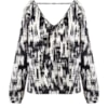 SHOULDER - BLUSA CREPE ESTAMPADA DECOTE V M/L - P&B