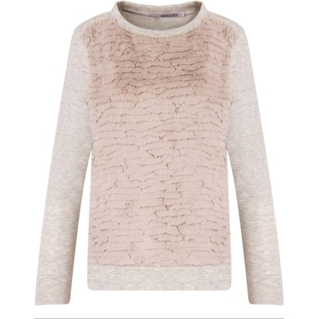 SHOULDER - BLUSA MOLETON PELO M/L - CINZA