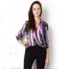 SHOULDER - CAMISA CREPE ESTAMPADA DET COURO OMBRO - LILÁS