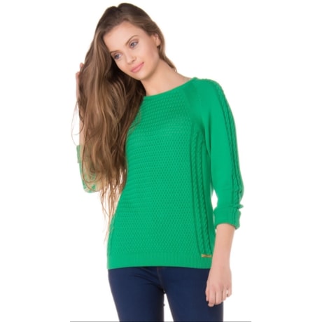 SINLESS - BLUSA TRICÔ CESTARIA TRANÇADO - VERDE