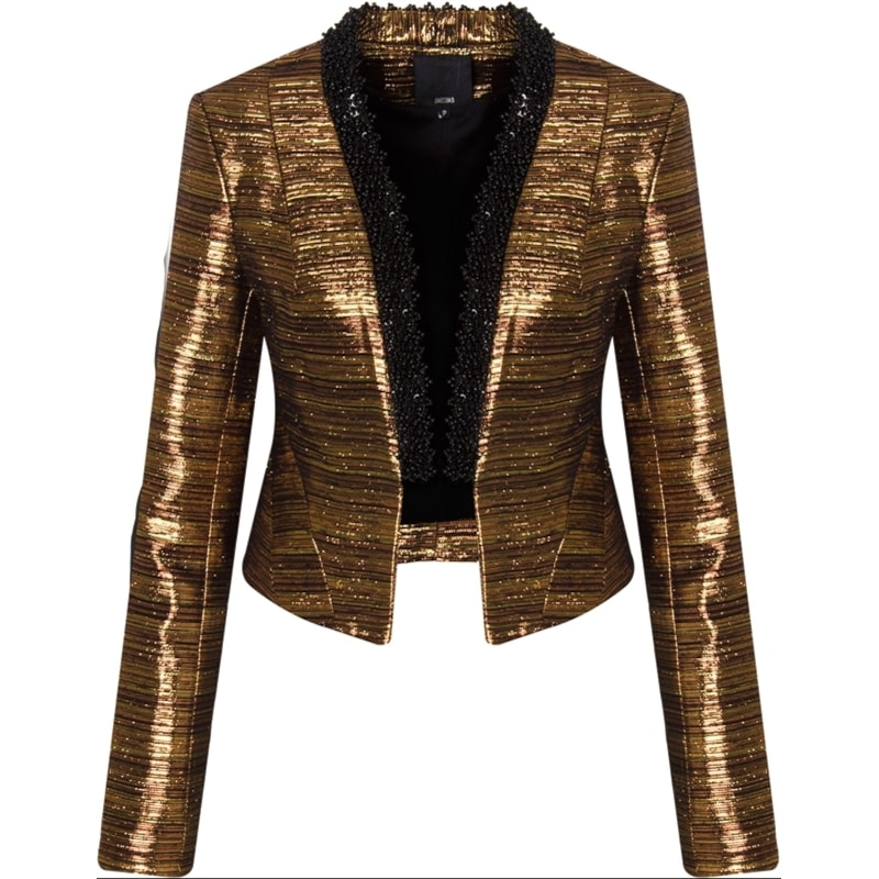 SPENCER METALIZADO ARMANI BORDADO MISS - BRONZE