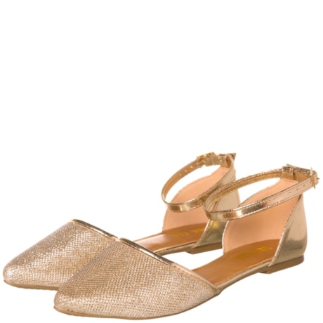 SUA CIA - SANDÁLIA TORNOZELEIRA CRAQUELE METALIZADO - DOURADO SUA CIA - SANDÁLIA TORNOZELEIRA CRAQUELE METALIZADO - DOURADO