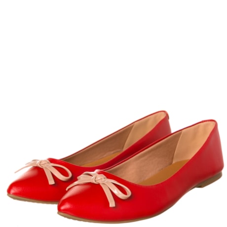 SUA CIA - SAPATILHA COURO BICO FINO COM LAÇO - VERMELHO SUA CIA - SAPATILHA COURO BICO FINO COM LAÇO - VERMELHO