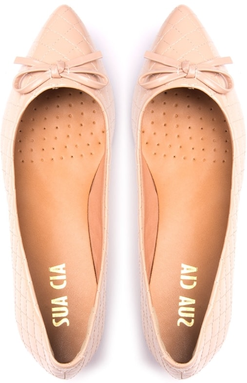 Compre Sua Cia Sapatilha Feminina Laço Nude Nude Online