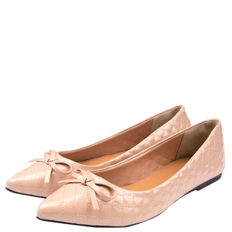 SUA CIA - SAPATILHA VERNIZ MATELASSE BICO FINO - NUDE - Capitollium