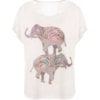 T-SHIRT AMPLA GEKO  SILK 2 ELEFANTES - OFF WHITE