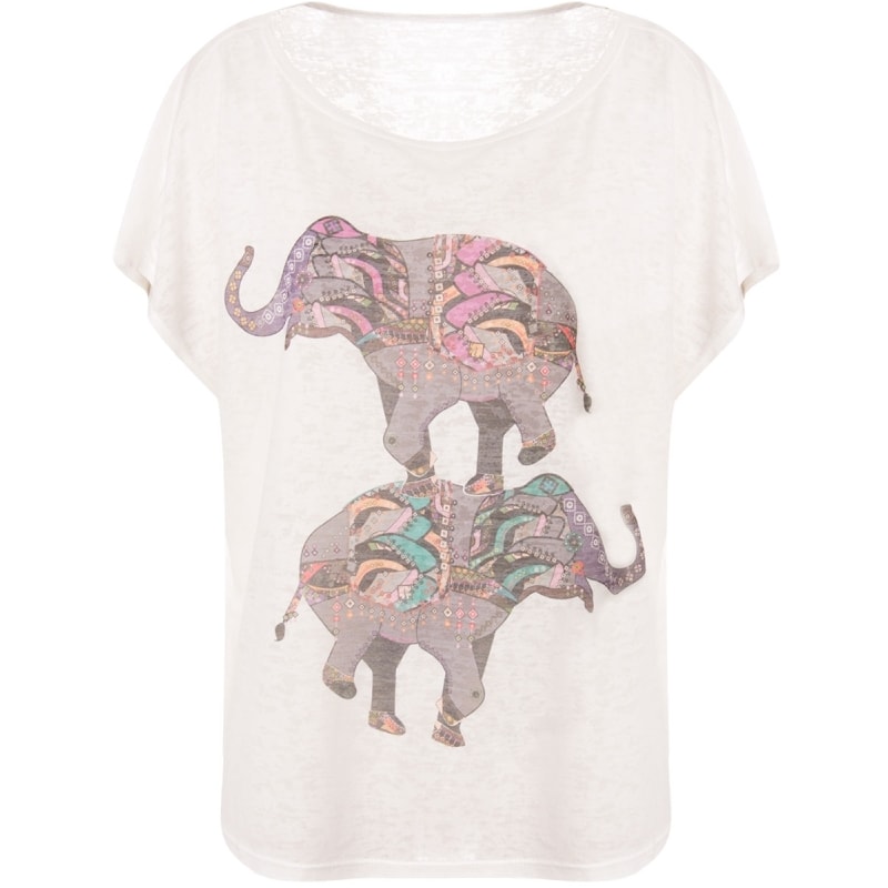 T-SHIRT AMPLA GEKO  SILK 2 ELEFANTES - OFF WHITE T-SHIRT AMPLA GEKO  SILK 2 ELEFANTES - OFF WHITE