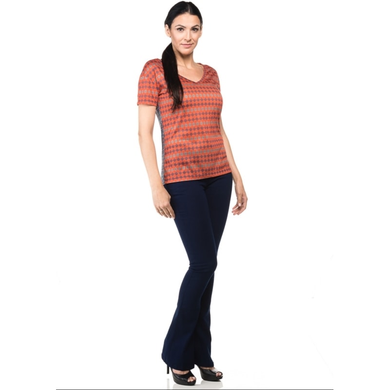 T- SHIRT CANTÃO SILK CAMI MANGA CURTA - TELHA