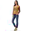 T-SHIRT CANTÃO SILK FLORAL MANGA LONGA - AMARELO