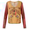 T-SHIRT CANTÃO SILK FLORAL MANGA LONGA - AMARELO