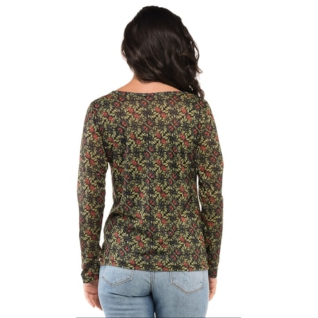 T-SHIRT CANTÃO SILK FLORAL RETRÊ MANGA LONGA - PRETO T-SHIRT CANTÃO SILK FLORAL RETRÊ MANGA LONGA - PRETO