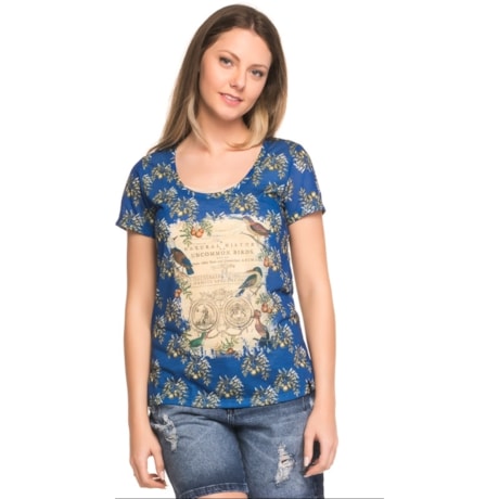 T-SHIRT CANTÃO SILK GUIDE - AZUL