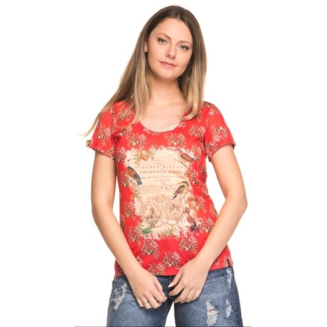 T-SHIRT CANTÃO SILK GUIDE - VERMELHO