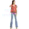 T-SHIRT CANTÃO TROPICAL HIBISCO - VERMELHO