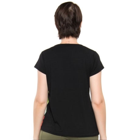 T-SHIRT ESTAMPA  ÉTNICA STATI UNITI - PRETO