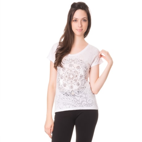 T-SHIRT MANDALA ELEFANTE CAPITOLLIUM - BRANCO