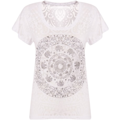 T-SHIRT MANDALA ELEFANTE CAPITOLLIUM - BRANCO