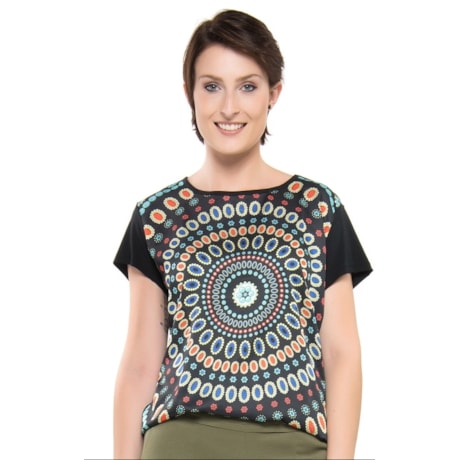 T-SHIRT MANDALA STATI UNIT - PRETO