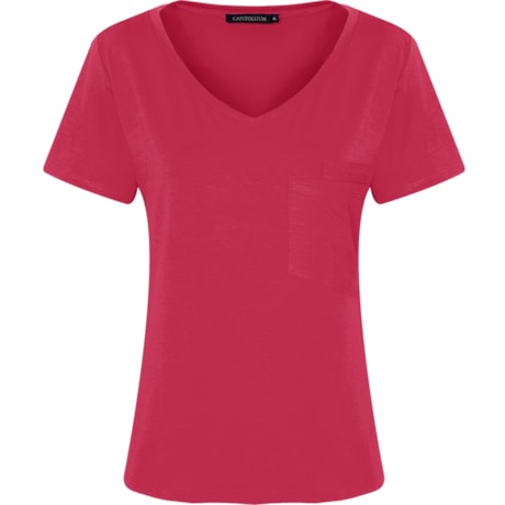 T-SHIRT QUADRADA COM DOIS BOLSOS - PINK