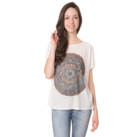 T-SHIRT SILK MANDALA GEKO - BRANCO