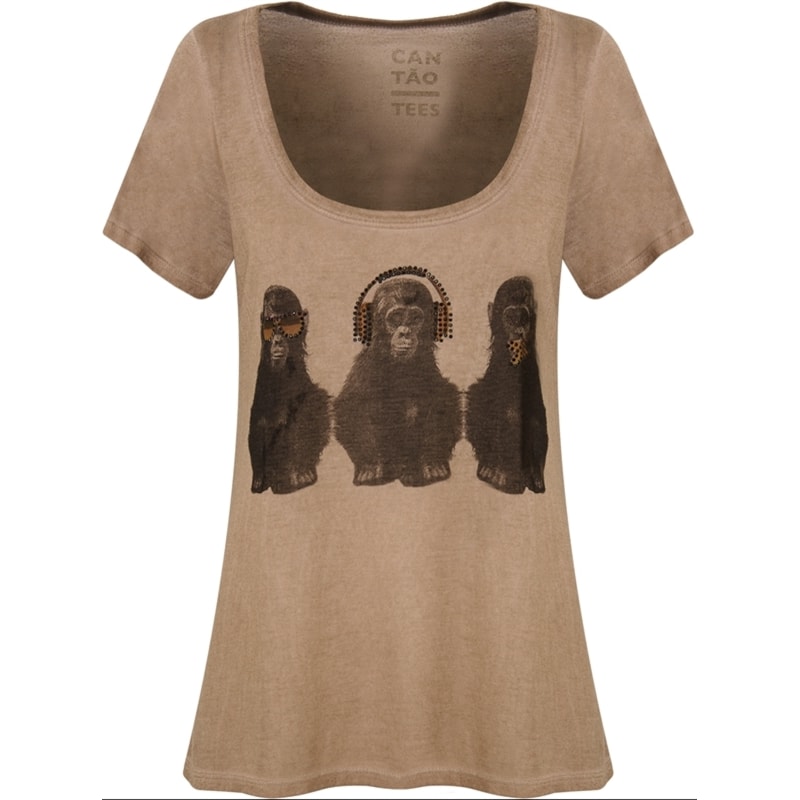 T-SHIRT STONADA TRÊS MONKEIS - KHAKI
