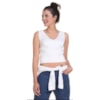 TOP CROPPED AMBICIONE MALHA PRENE CORTE A FIO - OFF WHITE