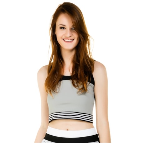 TOP CROPPED WALK TRENDY - PRETO
